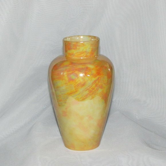 Vintage Vase Peach Luster CZECHOSLOVAKIA 6 1/2" Opalescent Pearl Finish - Picture 3 of 3